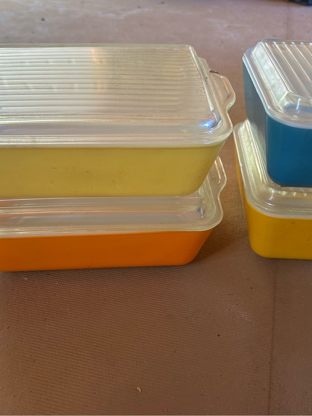 Vintage Pyrex Glass Storage Containers with Glass Lids